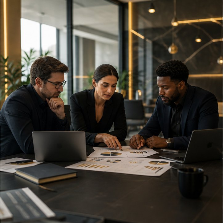 Operations and finance team planning secure document access plans