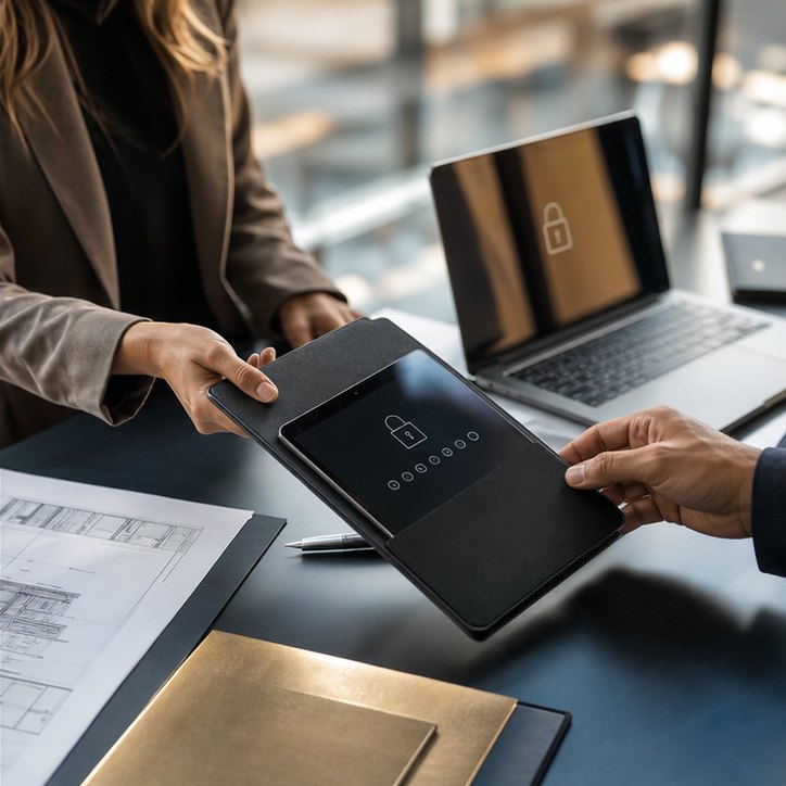 Secure document handoff with tablet access controls